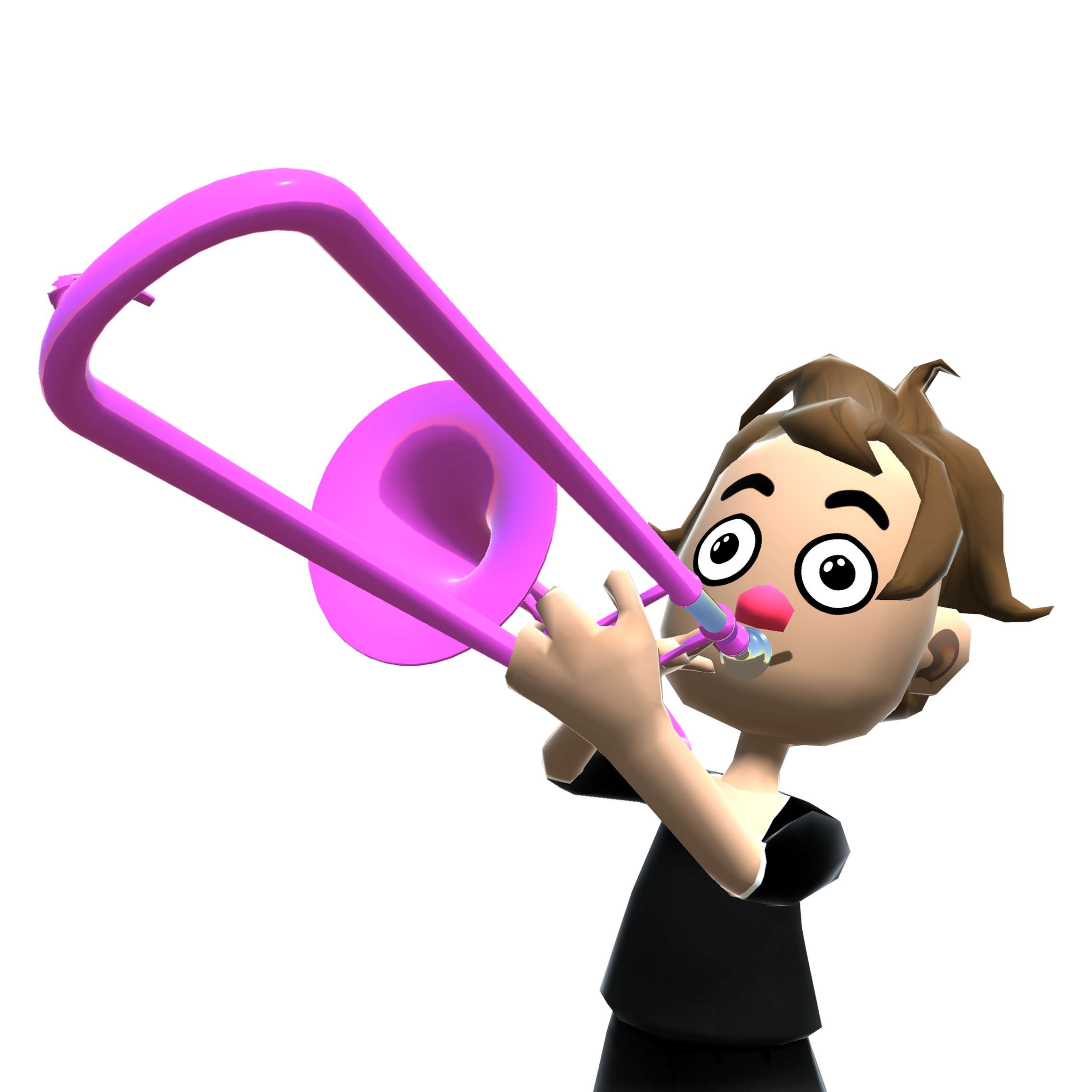 Cartoon trombonist playing