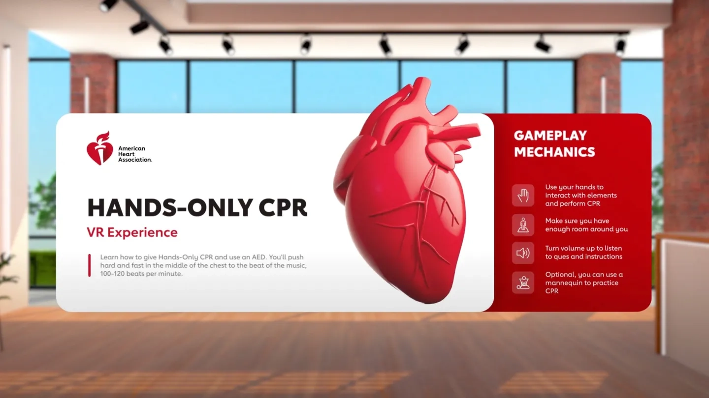 American Heart Association CPR VR on SideQuest Oculus Quest Games ...
