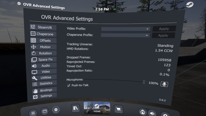 Oculus Setup Menu OVR Advanced Settings on SideQuest Oculus Quest Games & Apps including ...