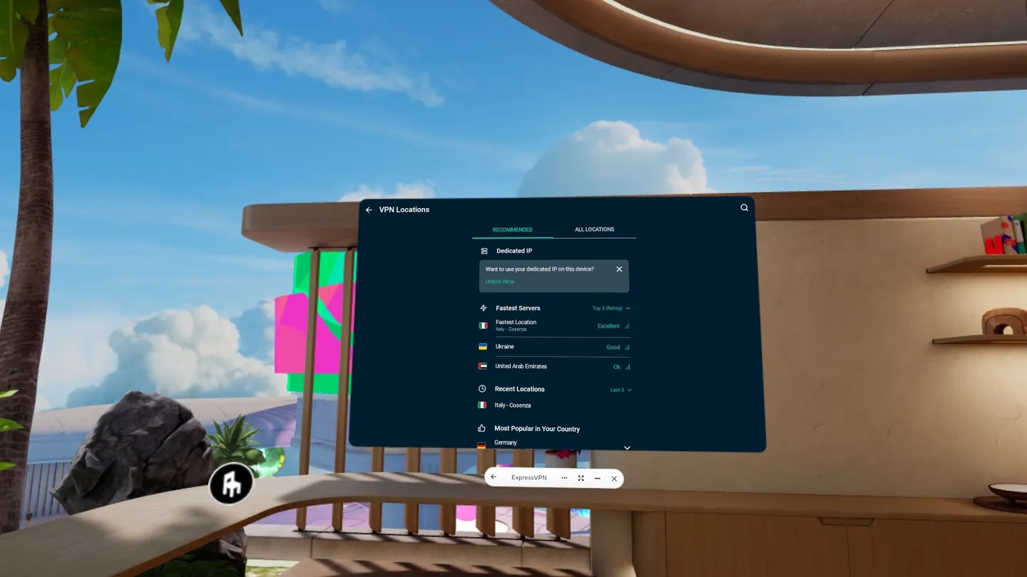 ExpressVPN VPN Fast & Secure on SideQuest Oculus Quest Games