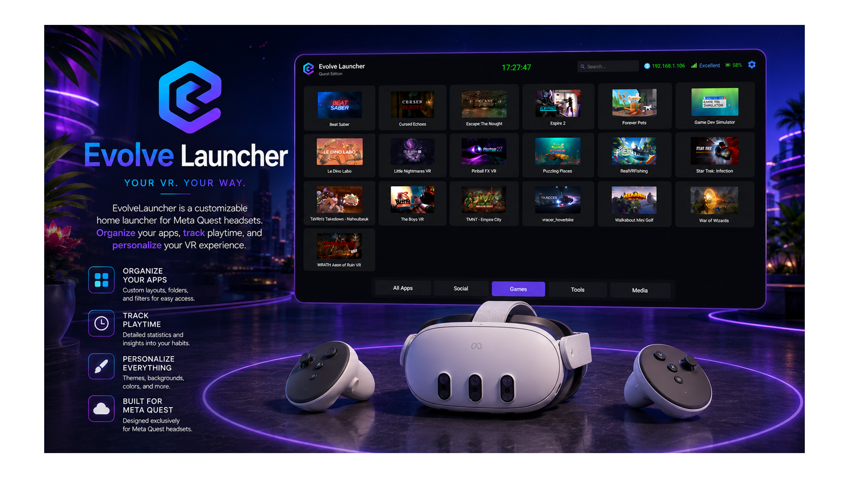 Evolve Launcher on SideQuest Oculus Quest Games & Apps including AppLab ...