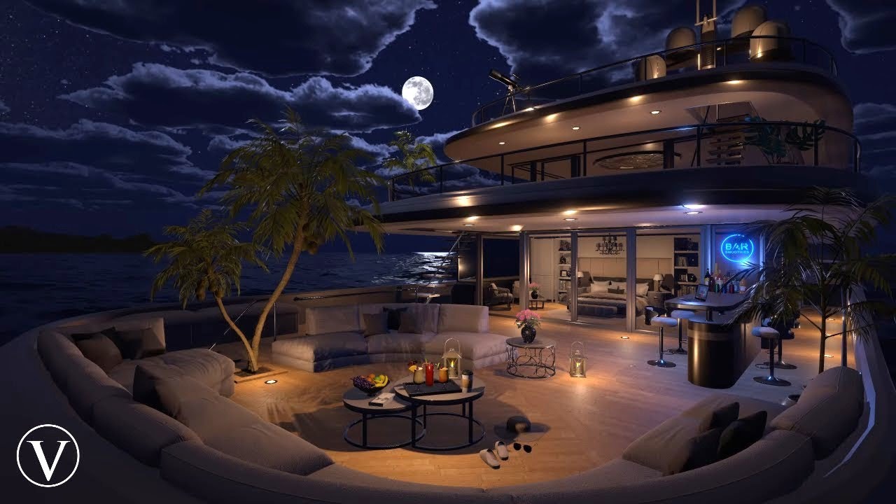 Custom Quest Home Tropical Yacht Night on SideQuest Oculus Quest Games & Apps including