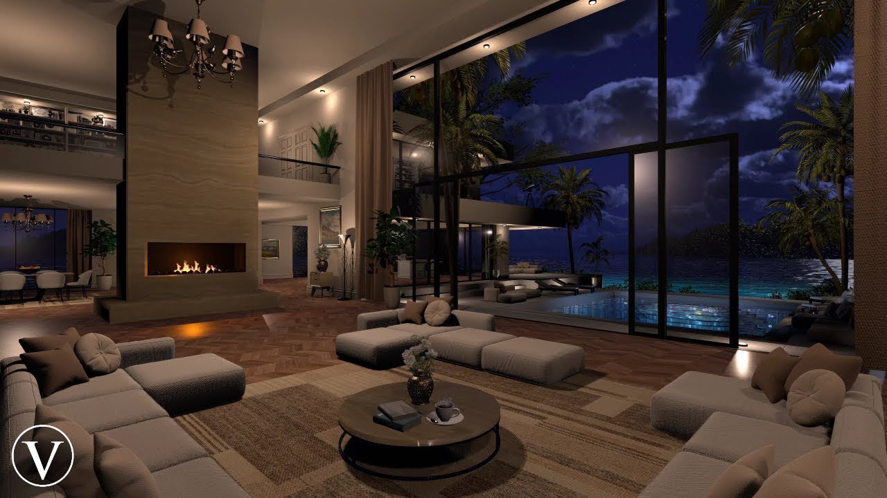 Custom Quest Home Ocean Villa Night on SideQuest Oculus Quest Games & Apps including AppLab