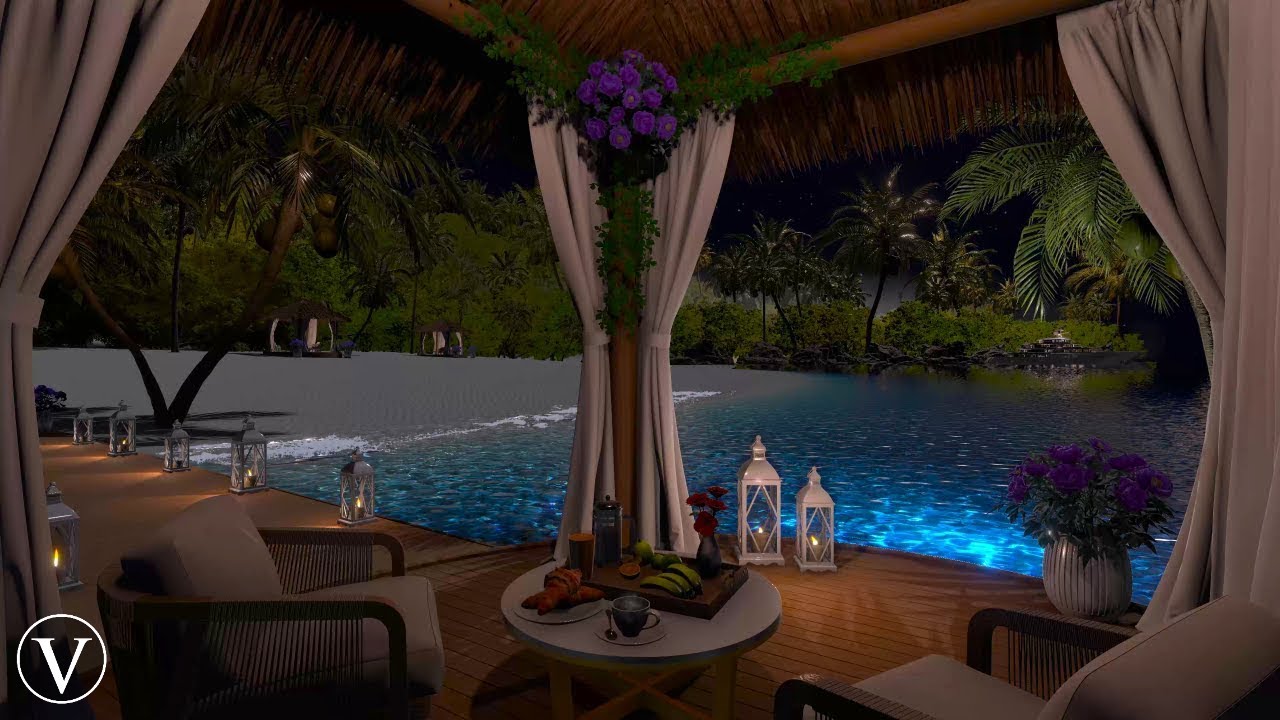 Custom Quest Home Tropical Beach Night on SideQuest Oculus Quest Games & Apps including